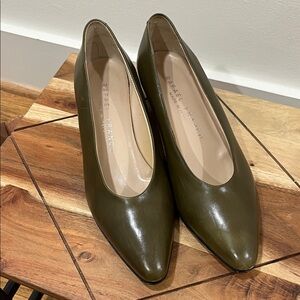 Rafael Franco Olive Green Heels, Made in Italy, Vintage
